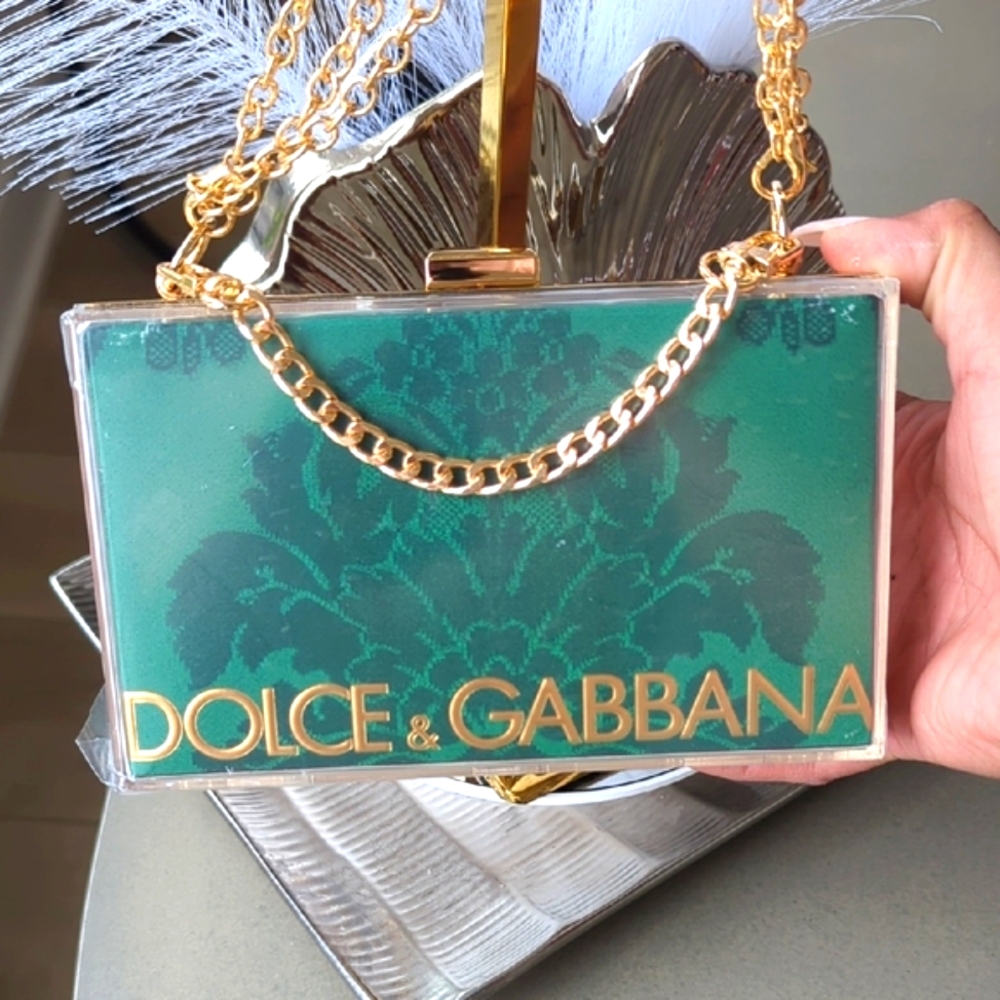 SOLD | Dolce & Gabbana Paper Shopping Bag Upcycled Novelty Clutch - Picture 4 of 8